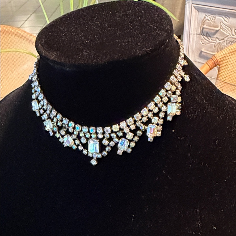 Art deco rhinestone choker vintage - Picture 5 of 6